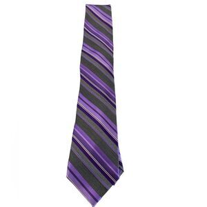 ProntoUomo platinum mens warehouse lavender purple gray stripe X long 100% silk